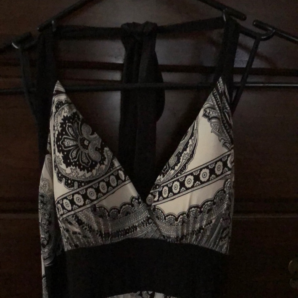 Black and White Paisley Maxi Dress Small
